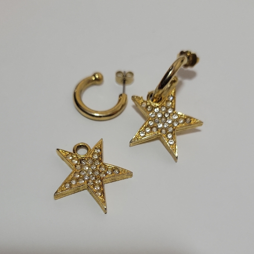 Gold Star Hoop Earrings